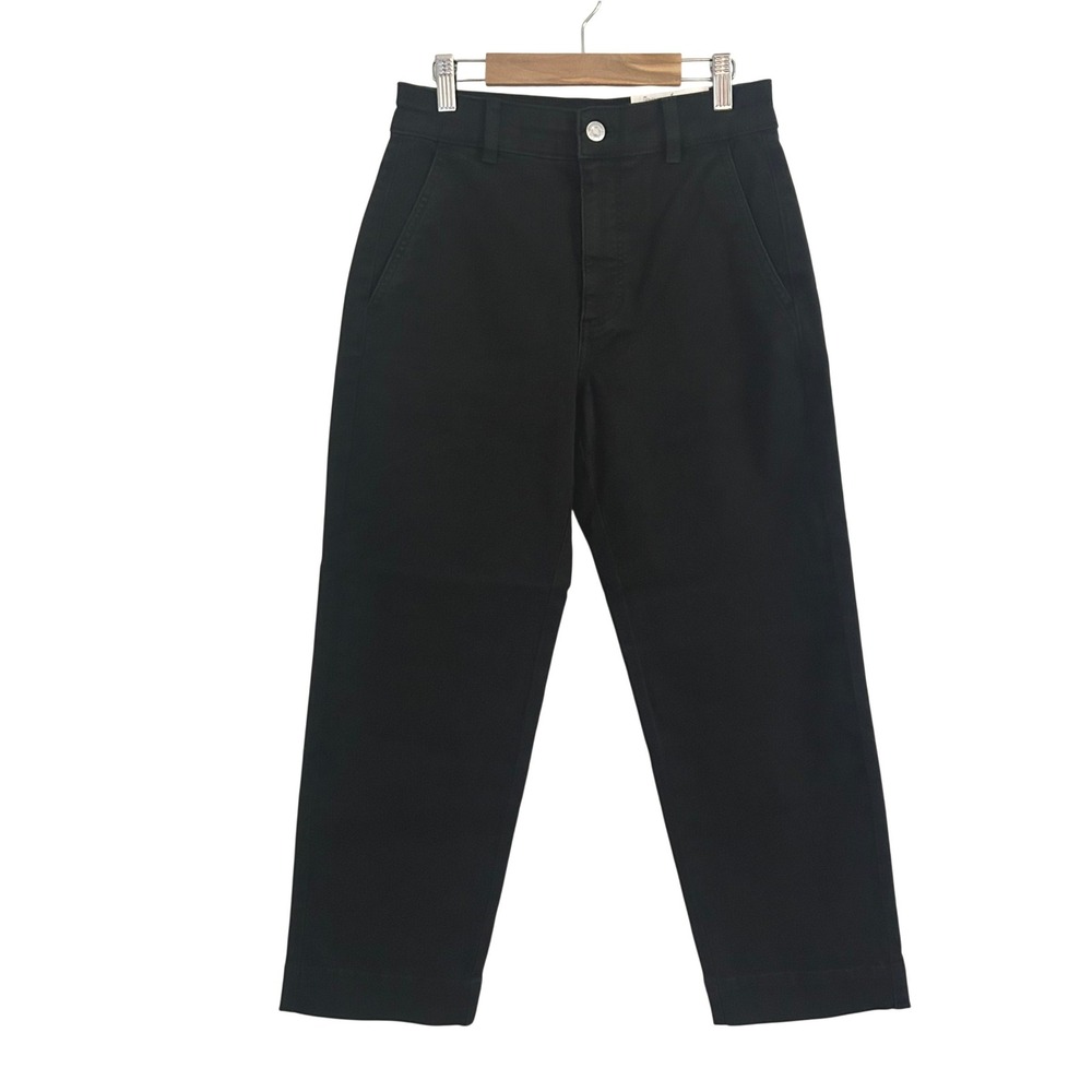 Everlane Women's The Utility Straight Leg Black High Rise Pants 2 New - Picture 2 of 10